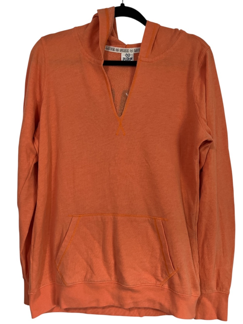 PINK Victoria's Secret Men's Orange V-Neck Hoodie